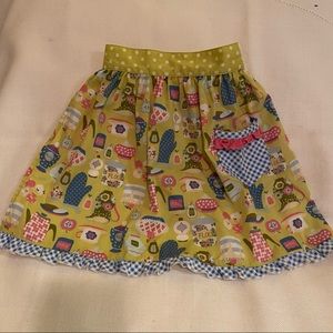 Kids Green Blue White Gingham Tea Party Apron